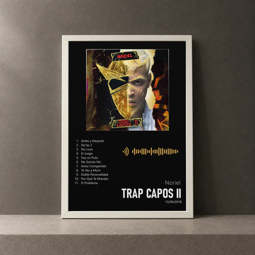 Cuadro de Trap Capos II de Noriel, marco de 18 x 24 cm