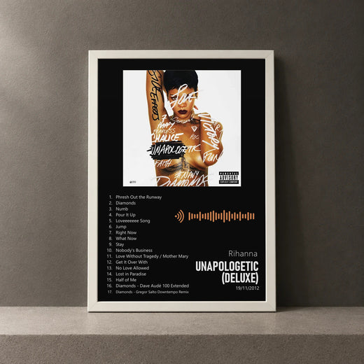 Cuadro de Unapologetic (Deluxe) de Rihanna, marco de 18 x 24 cm