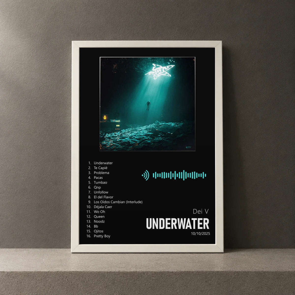 Cuadro de Underwater de Dei V, marco de 18 x 24 cm