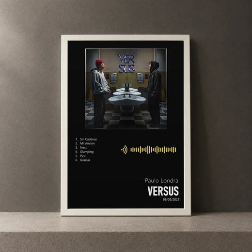 Cuadro de VERSUS de Paulo Londra, marco de 18 x 24 cm