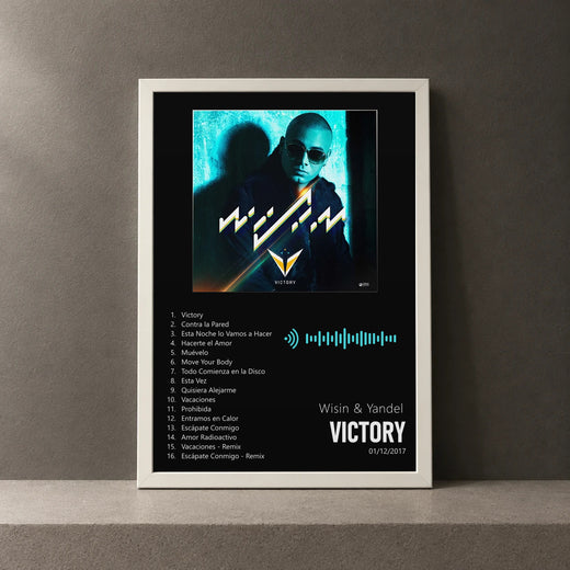 Cuadro de Victory de Wisin & Yandel, marco de 18 x 24 cm