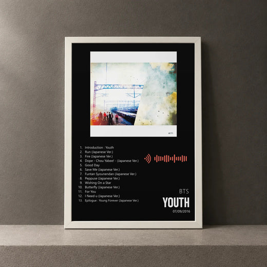Cuadro de Youth de BTS, marco de 18 x 24 cm